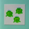 3 Frogs on Pale Green